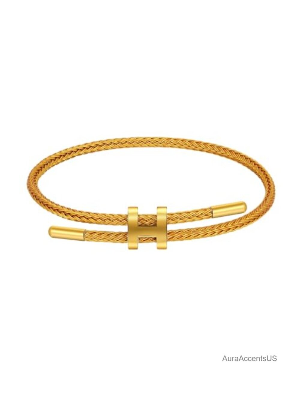 18K Gold Plated Adjustable Charm Bracelet Titanium Steel Women's Jewelry